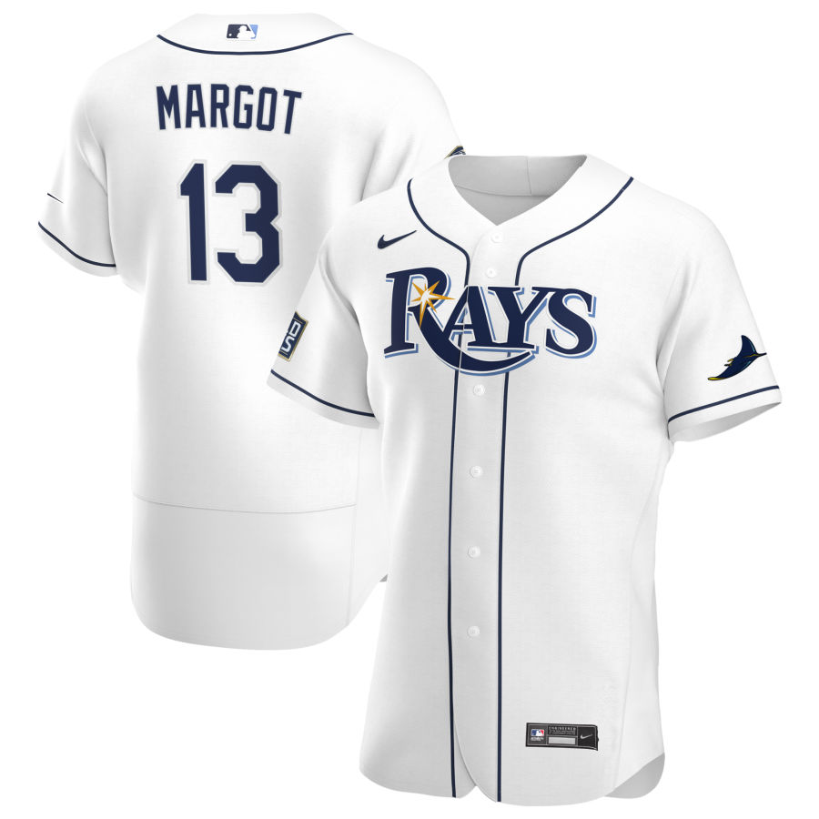 Tampa Bay Rays #13 Manuel Margot Men Nike White Home 2020 World Series Bound Authentic Player MLB Jersey->tampa bay rays->MLB Jersey